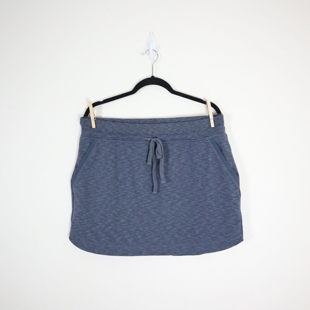 Athleta Size L Heathered Techie Terry Athletic Skirt Blue Gray - Picture 2 of 7